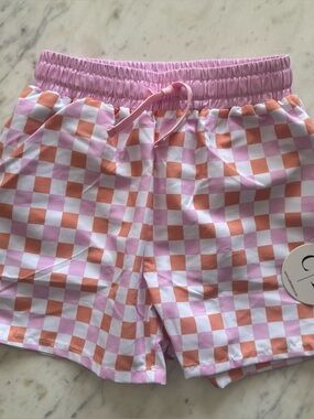 NWT Caden Lane Check Swim Trunks - 5/6 Boys